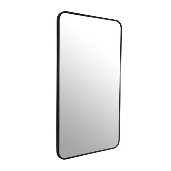 Stainless Steel Framed Radius Corner Bathroom Vanity Mirror - Image 2