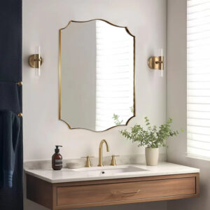 Contemporary Scalloped Rectangle Wall Mirror