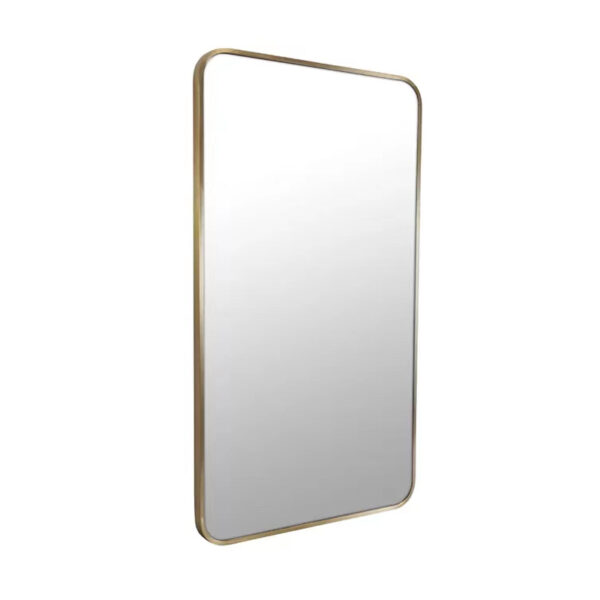 Stainless Steel Framed Radius Corner Bathroom Vanity Mirror