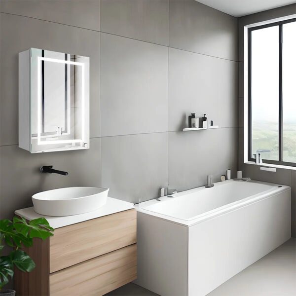 Rectangular LED Medicine Cabinet With Mirror - Image 4