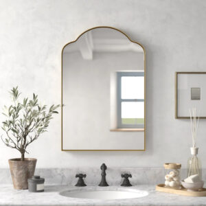 Brass Arched Wall Mirror