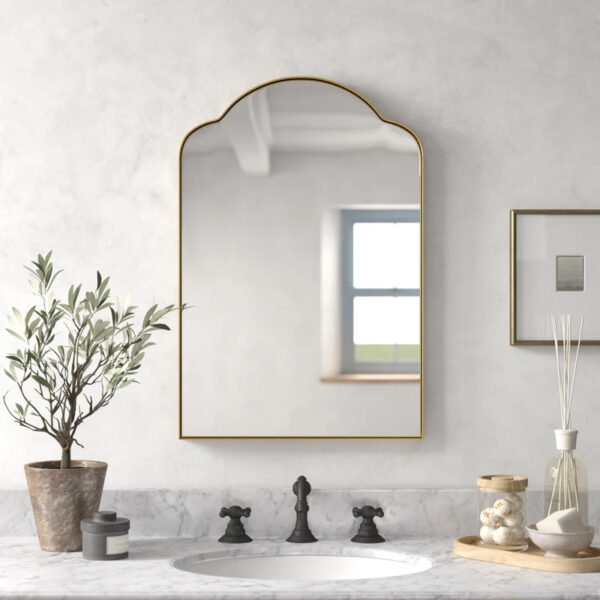 Brass Arched Wall Mirror
