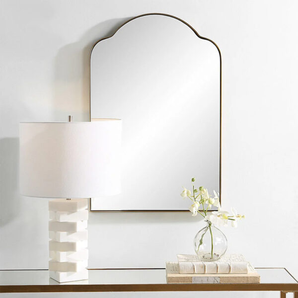 Brass Arched Wall Mirror - Image 2