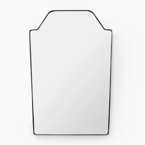 Curved Top Black Metal Framed Wall Mirror - Image 4