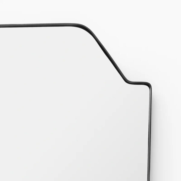 Curved Top Black Metal Framed Wall Mirror - Image 5