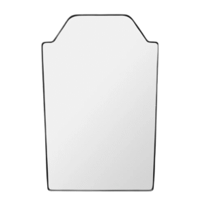 Curved Top Black Metal Framed Wall Mirror