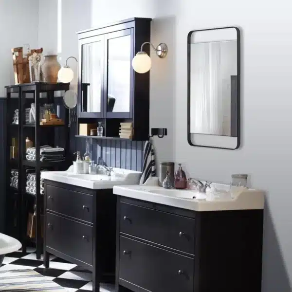 Contemporary Rectangular Wall Mirror with Black Iron Frame - Image 5