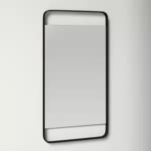 Contemporary Rectangular Wall Mirror with Black Iron Frame