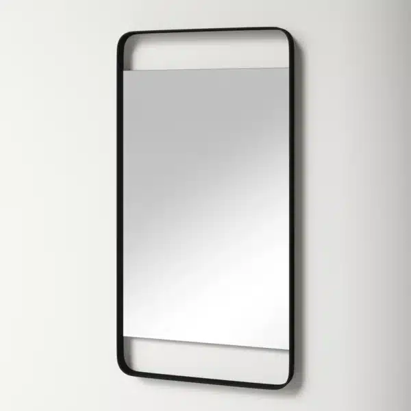 Contemporary Rectangular Wall Mirror with Black Iron Frame - Image 4