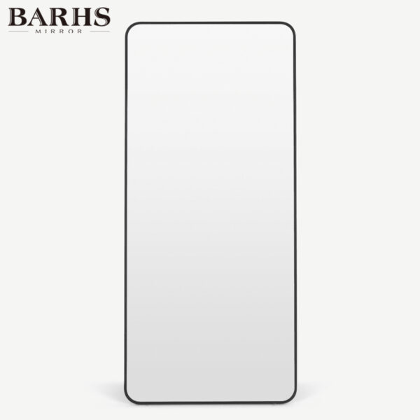 Stainless Steel Framed Radius Corner Bathroom Vanity Mirror - Image 4