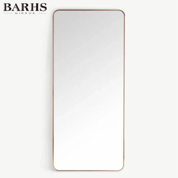 Stainless Steel Framed Radius Corner Bathroom Vanity Mirror - Image 5