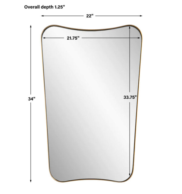 Modern Concave Top Irregular Scalloped Bathroom Wall Mirror - Image 4