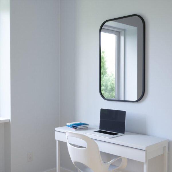 Rectangular Decorative Wall Mirror with Rounded Corners - Image 4