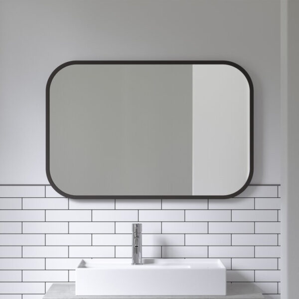 Rectangular Decorative Wall Mirror with Rounded Corners