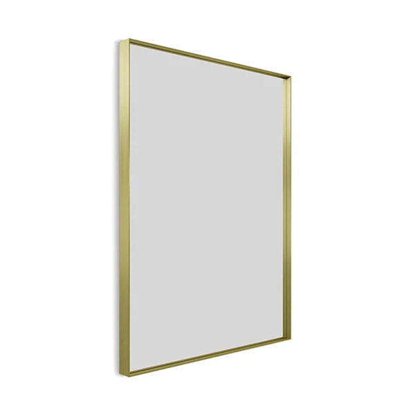 Brushed Gold Rectangular Framed Wall Mirror - Image 2