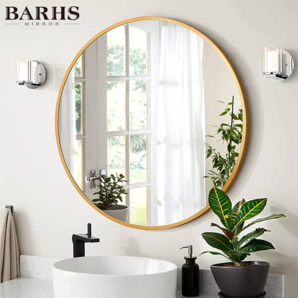 Round Metal Framed Mirror - Image 4