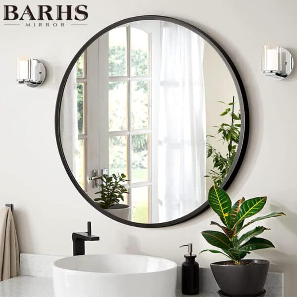 Round Metal Framed Mirror - Image 3