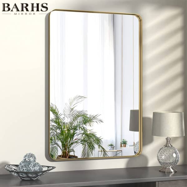 Rectangular Black Metal Frame Mirror - Image 3